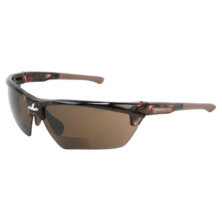 Mcr Safety Reader Safety Glasses, Tortoiseshell Brown Lens, MAX6 Anti-Fog Coating DM13H15BPF